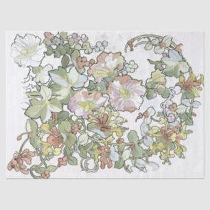 Papier de soie de soie d'art de fleurs de rose
