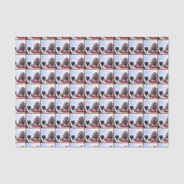 Papier de soie de soie de Boston Terrier de Noël (Recto)