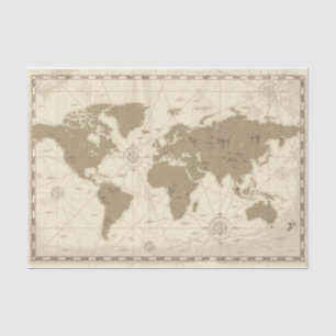 Papier de soie de soie de carte de voyage