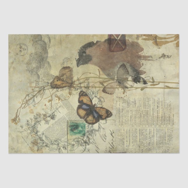 Papier de soie de soie de collage de nature (Recto)