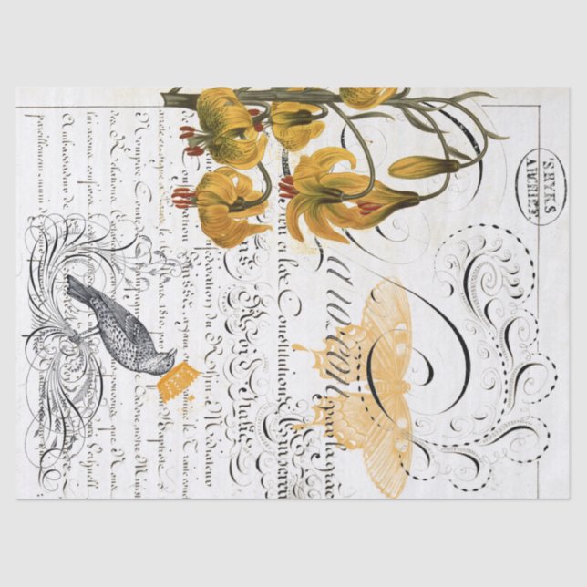 Papier de soie de soie de Decoupage de collage de (Recto)