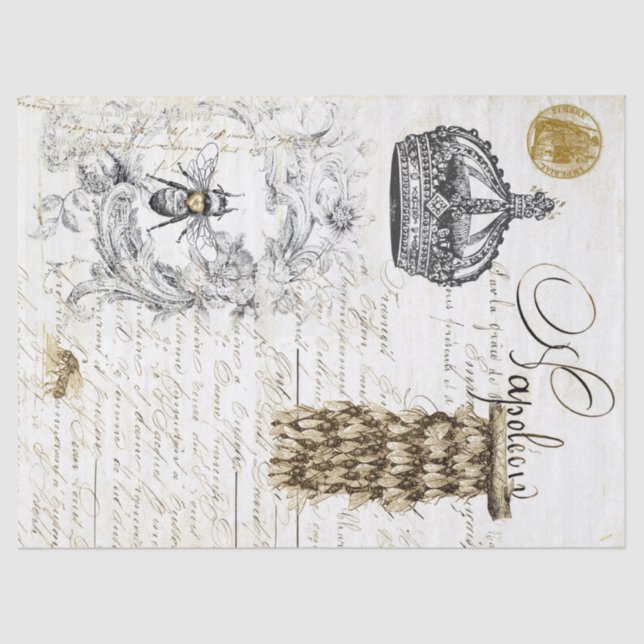 Papier de soie de soie de Decoupage de manuscrit (Recto)