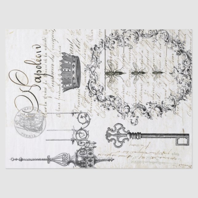 Papier de soie de soie de Decoupage de manuscrit (Recto)