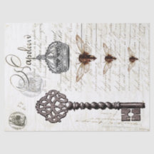 Papier de soie de soie de Decoupage de manuscrit