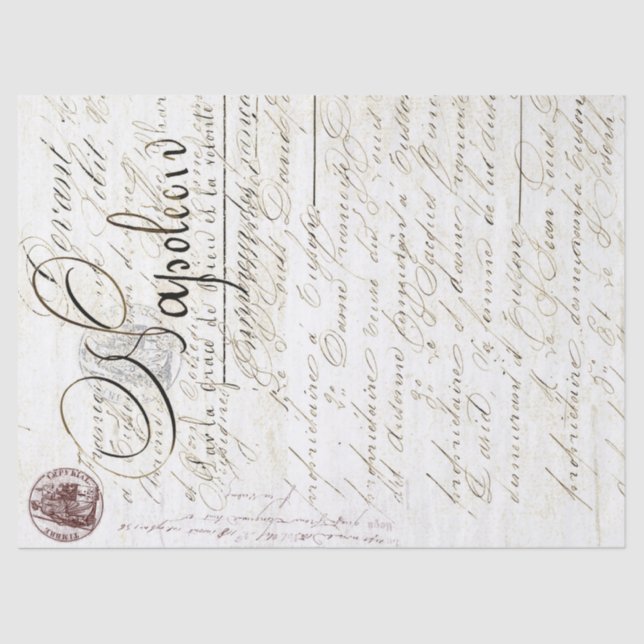 Papier de soie de soie de Decoupage de manuscrit (Recto)