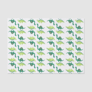 Papier de soie de soie de dinosaure vert