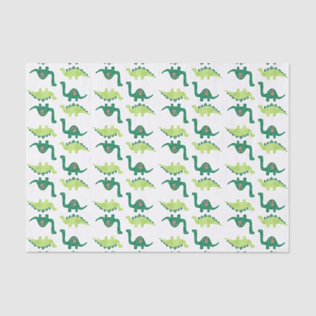 Papier de soie de soie de dinosaure vert (Recto)