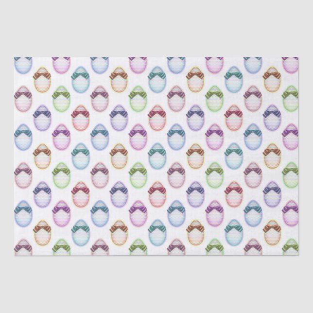 Papier de soie de soie de motif d'oeufs de pâques (Recto)