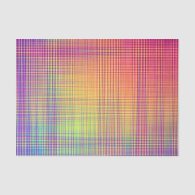 Papier de soie de soie de plaid d'arc-en-ciel (Recto)
