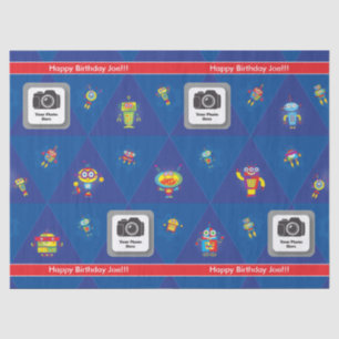 Papier de soie de soie de robot d'anniversaire