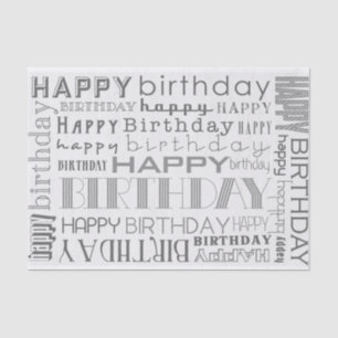 Papier de soie de soie de typographie de joyeux