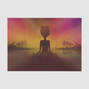 Papier de soie de soie de yoga de méditation
