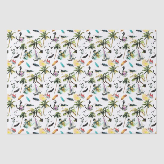 Papier de soie de soie d'été de mer (Recto)