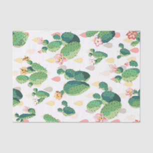 Papier de soie de soie d'impression de cactus