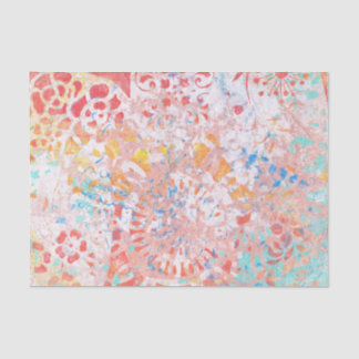 Papier de soie de soie floral d'abrégé sur orange