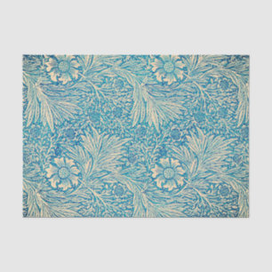 Papier de soie de soie FLORAL de BLEU ET de PÊCHE