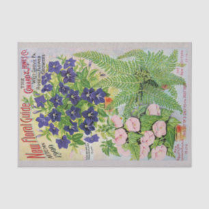 Papier de soie de soie floral de catalogue antique