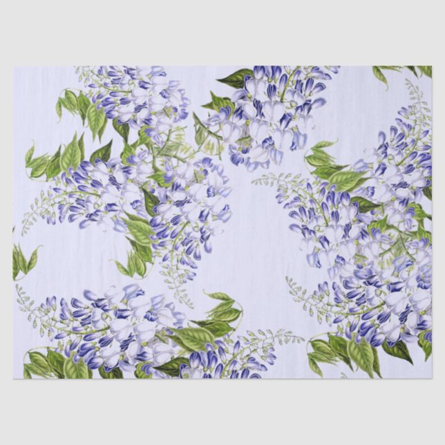Papier de soie de soie floral de fleur bleue (Recto)