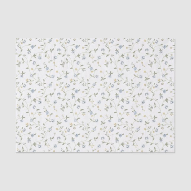 Papier de soie de soie floral peint à la main (Recto)