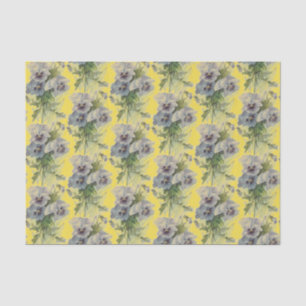 Papier de soie de soie floral victorien élégant
