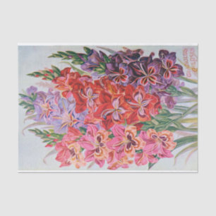 Papier de soie de soie floral vintage de couleur