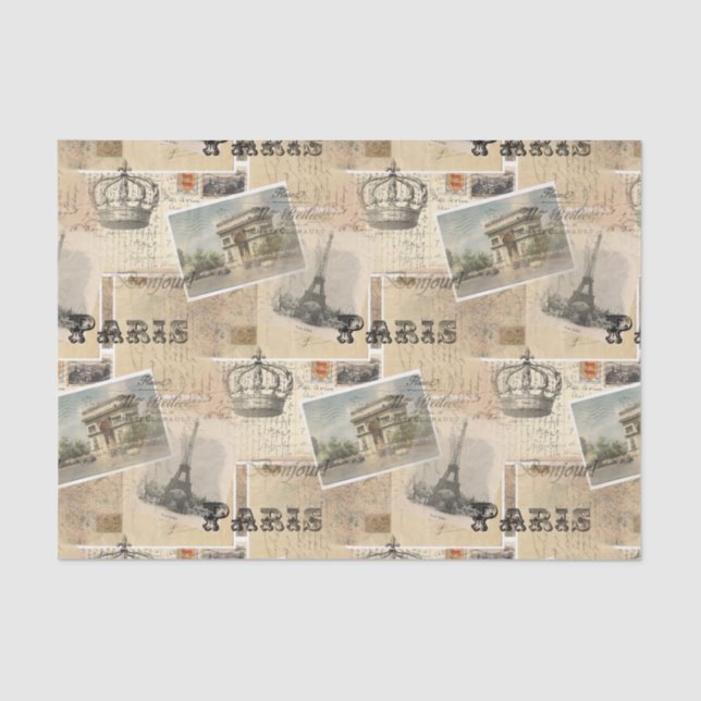 Papier de soie de soie français de Paris de carte (Recto)