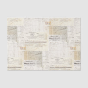 Papier de soie de soie français vintage d'écritu
