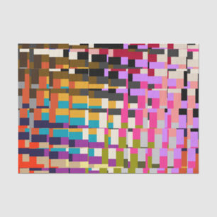 Papier de soie de soie géométrique coloré