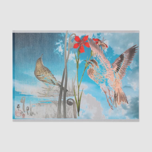 Papier de soie de SOIE JAPONAISE de MOINEAU (Recto)