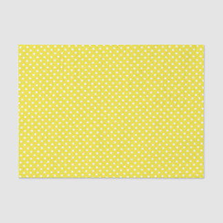 Papier de soie de soie jaune de motif de point de