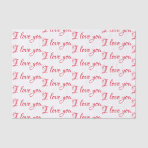 Papier de soie de soie - "je t'aime" manuscrit