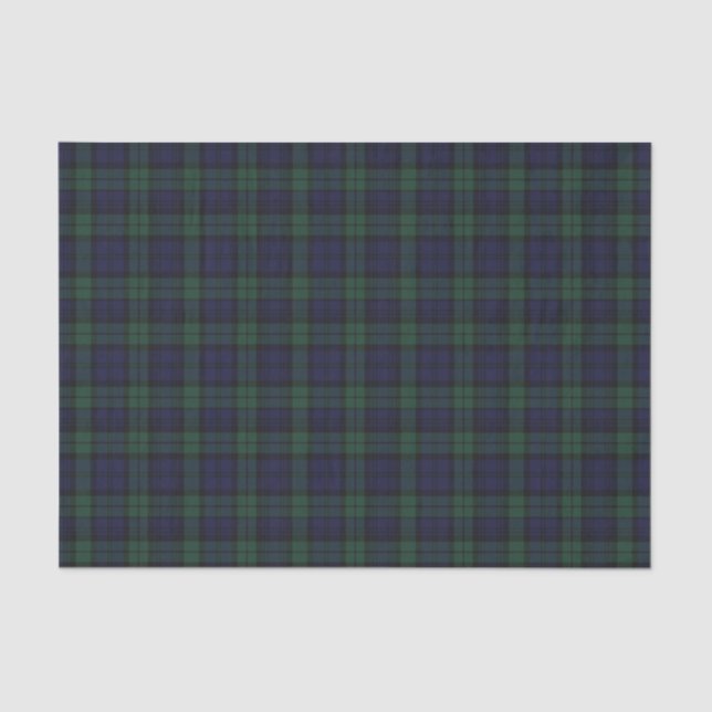 Papier de soie de soie noir de plaid de tartan de (Recto)