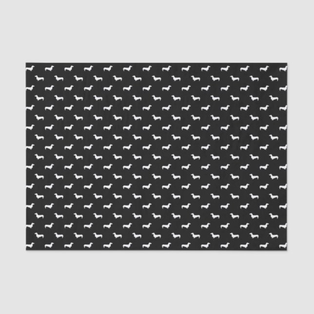 Papier de soie de soie noir et blanc de teckel (Recto)