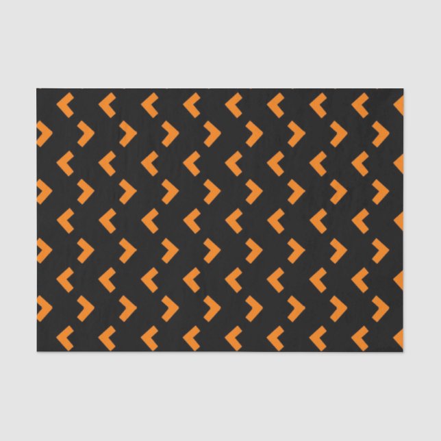 Papier de soie de soie noir orange de motif (Recto)