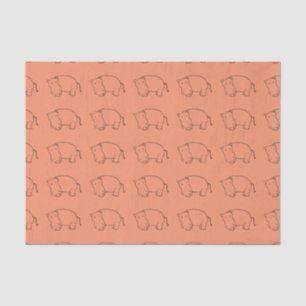 papier de soie de soie orange d'hippopotame