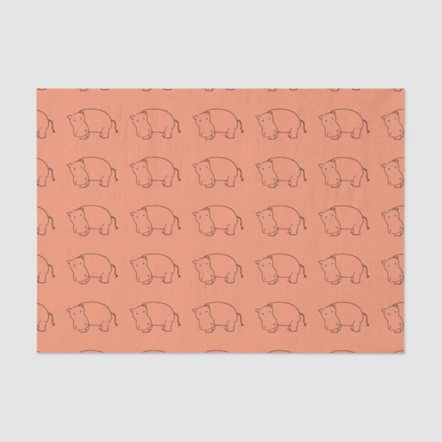 papier de soie de soie orange d'hippopotame (Recto)