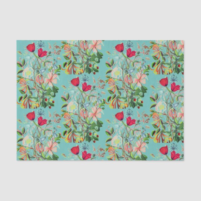 Papier de soie de soie PERSONNALISABLE de FLEUR (Recto)