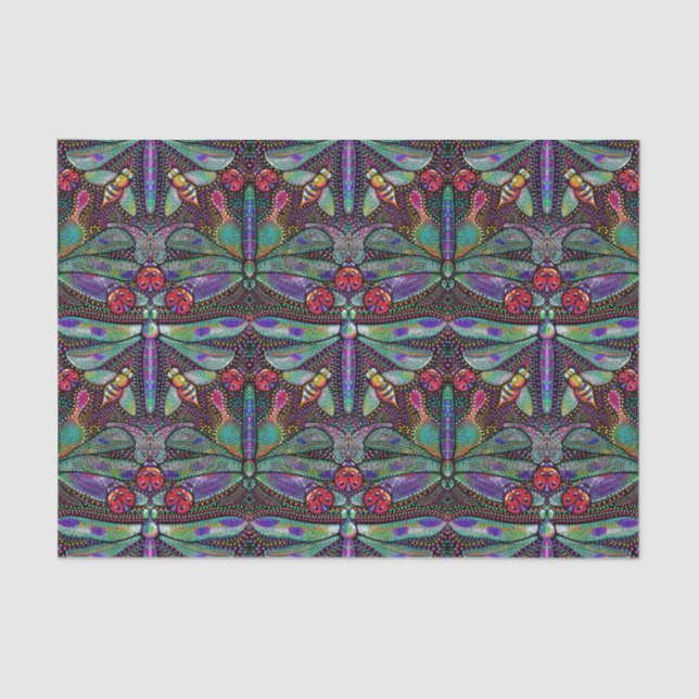 Papier de soie de soie pointillé de libellule (Recto)