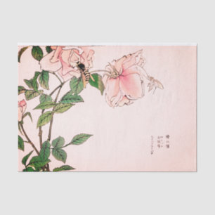 Papier de soie de soie ROSE d'IMPRESSION de
