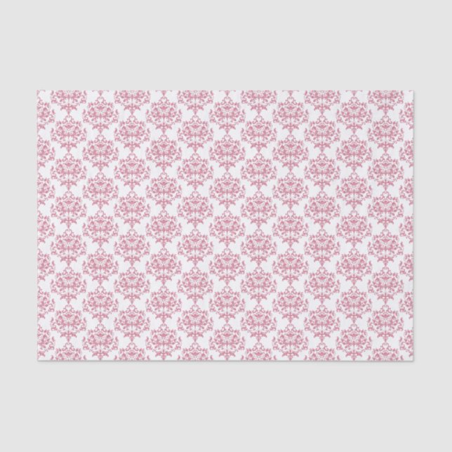 Papier de soie de soie rose et blanc de damassé (Recto)