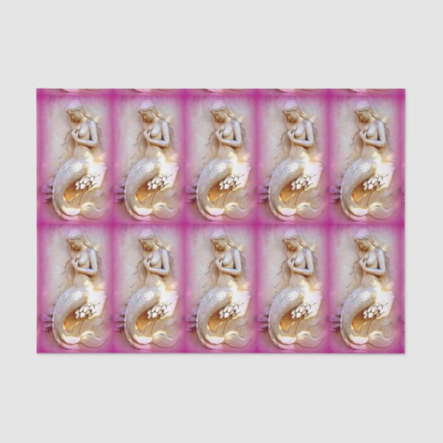 papier de soie de soie rose se reposant de sirènes (Recto)