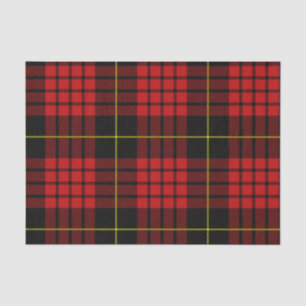 Papier de soie de soie rouge de tartan