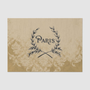 Papier de soie de soie vintage crème bronzage de