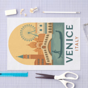Papier de soie de voyage vintage Venise Italie – R