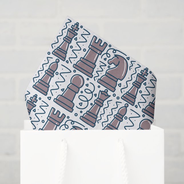 Papier de soie d'échecs, découpage d'échiquier (Sac cadeau)