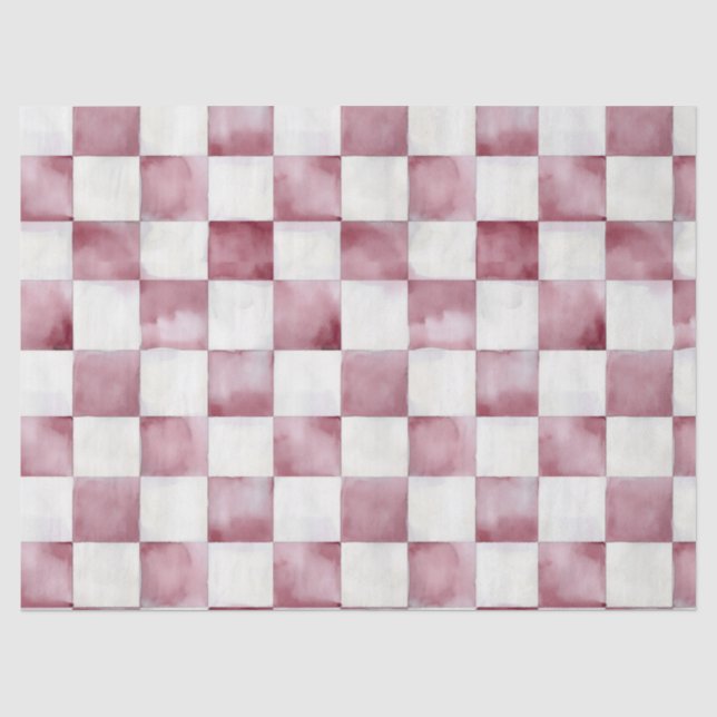 Papier de soie décoratif à carreaux rouges (Recto)