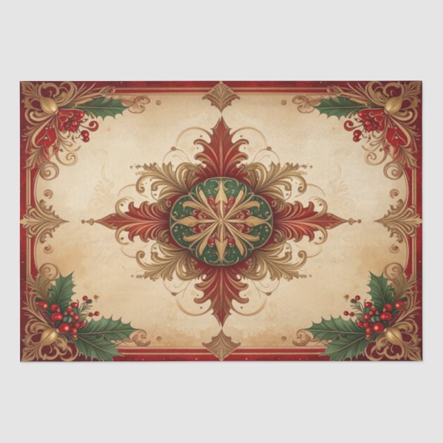 Papier de soie décoratif rouge pour les fêtes (Recto)