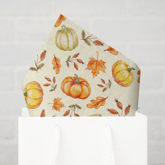 Papier de soie découpage citrouille, Action de grâ (Sac cadeau)