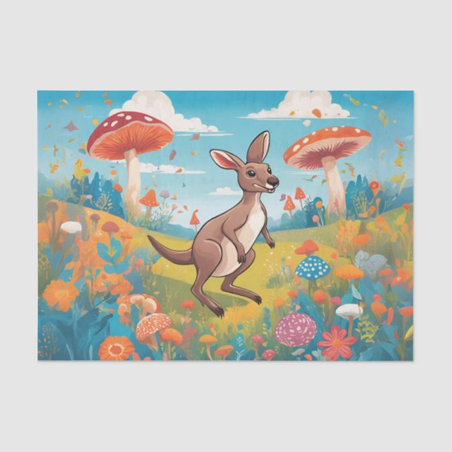 Papier de soie découpage Jardin de champignons de  (Recto)