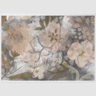 Papier de soie découpage lavis de pétale ton terre